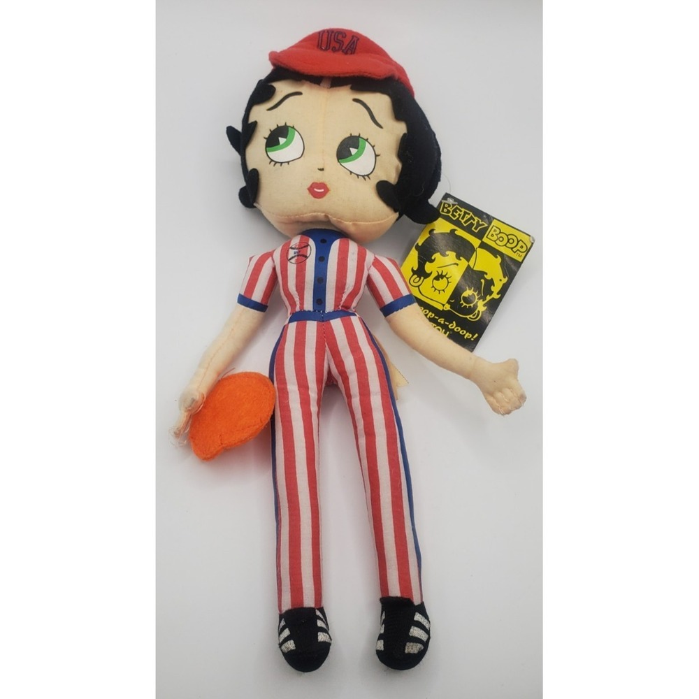 Kellytoy Baseball Betty Boop Plush Doll W/Tag